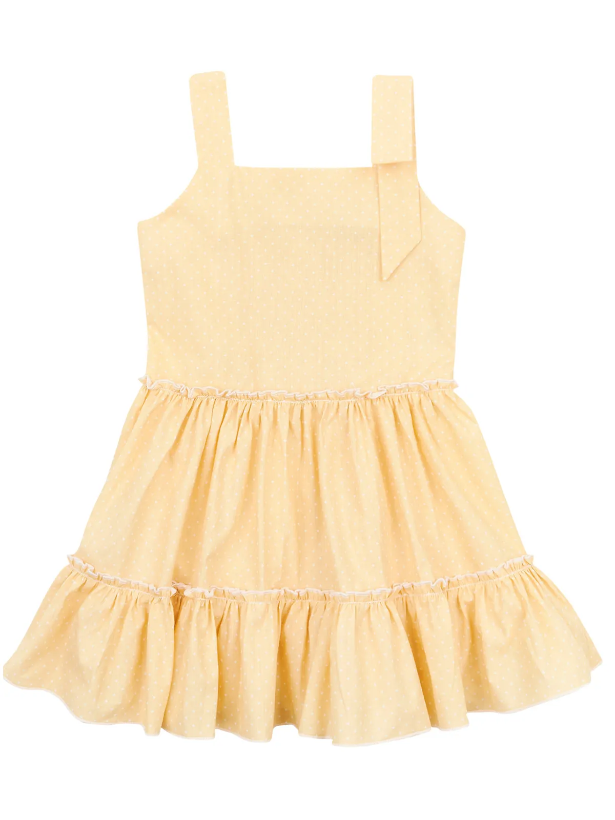 Sunny Yellow Polka Dot Smocked Dress by Kids Couture