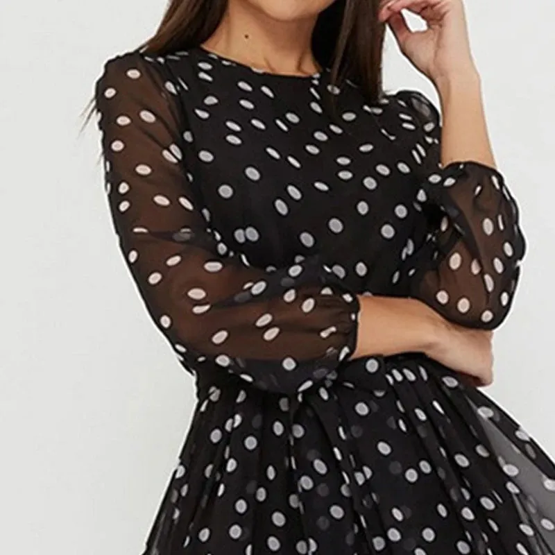 Timeless Polka Dot Midi Dress with Belt