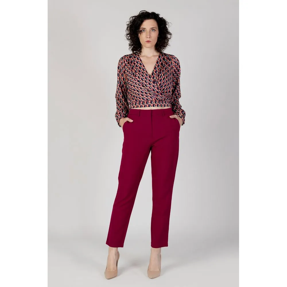 Vila Clothes Bordeaux Polyester Jeans & Pant