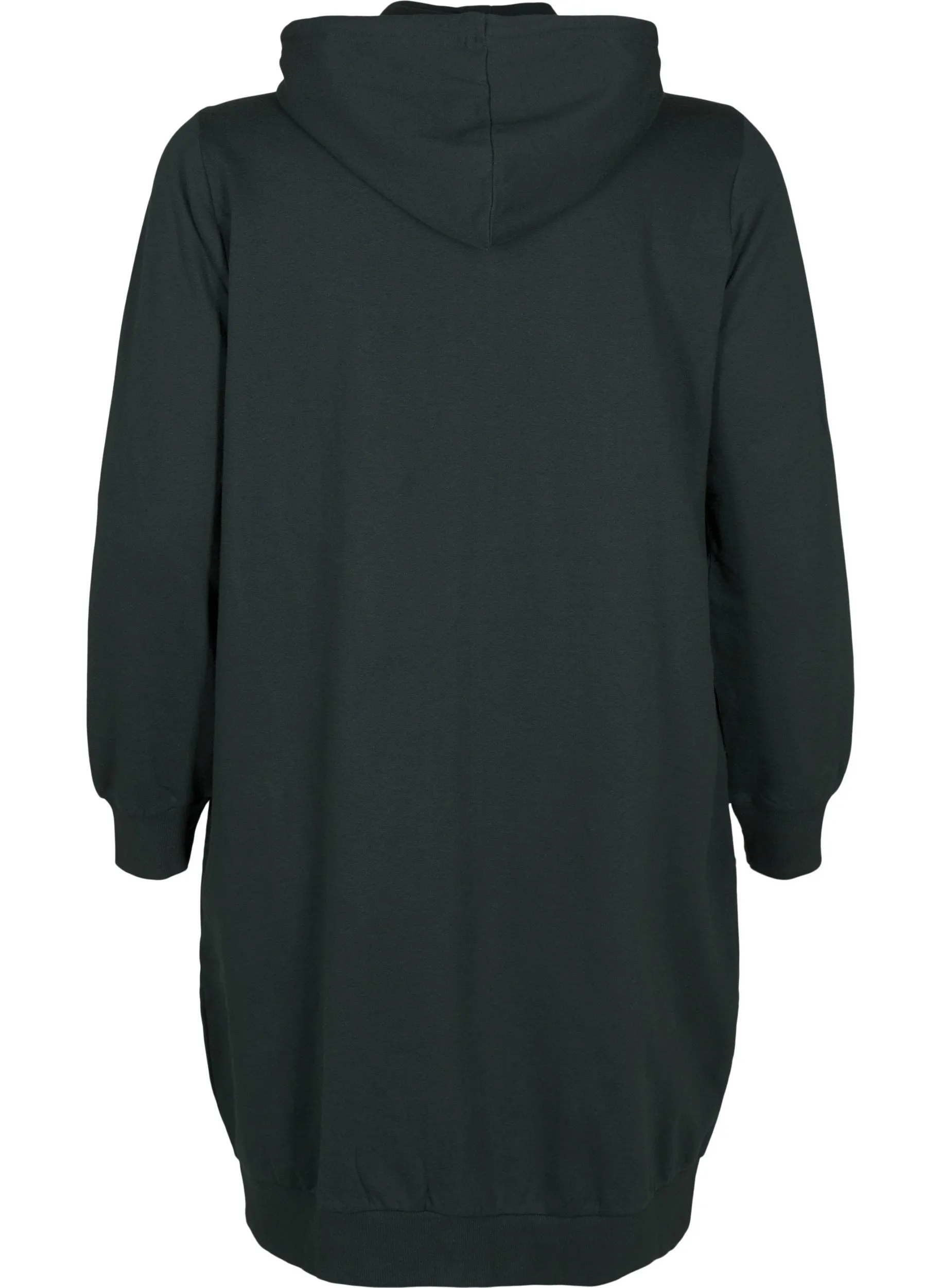 Zizzi Shelly Longline Hoodie in Green