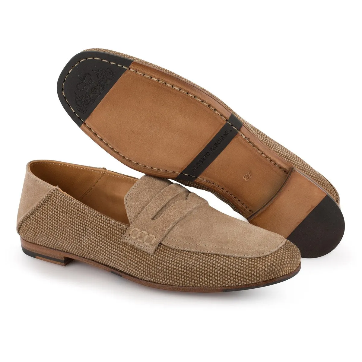 ZOE 56043<br>Linen loafer color sand